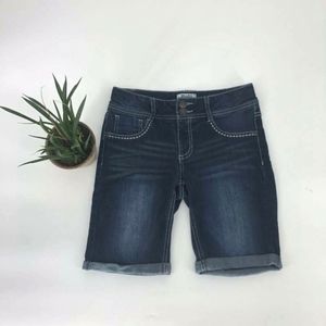 Mudd Shorts Girls 14 Dark Wash Cotton Stretch